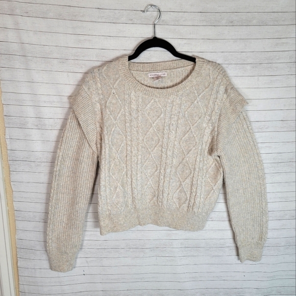 SINCERLY JULES CREAM CROP SWEATER, SZ LARGE - Picture 2 of 9